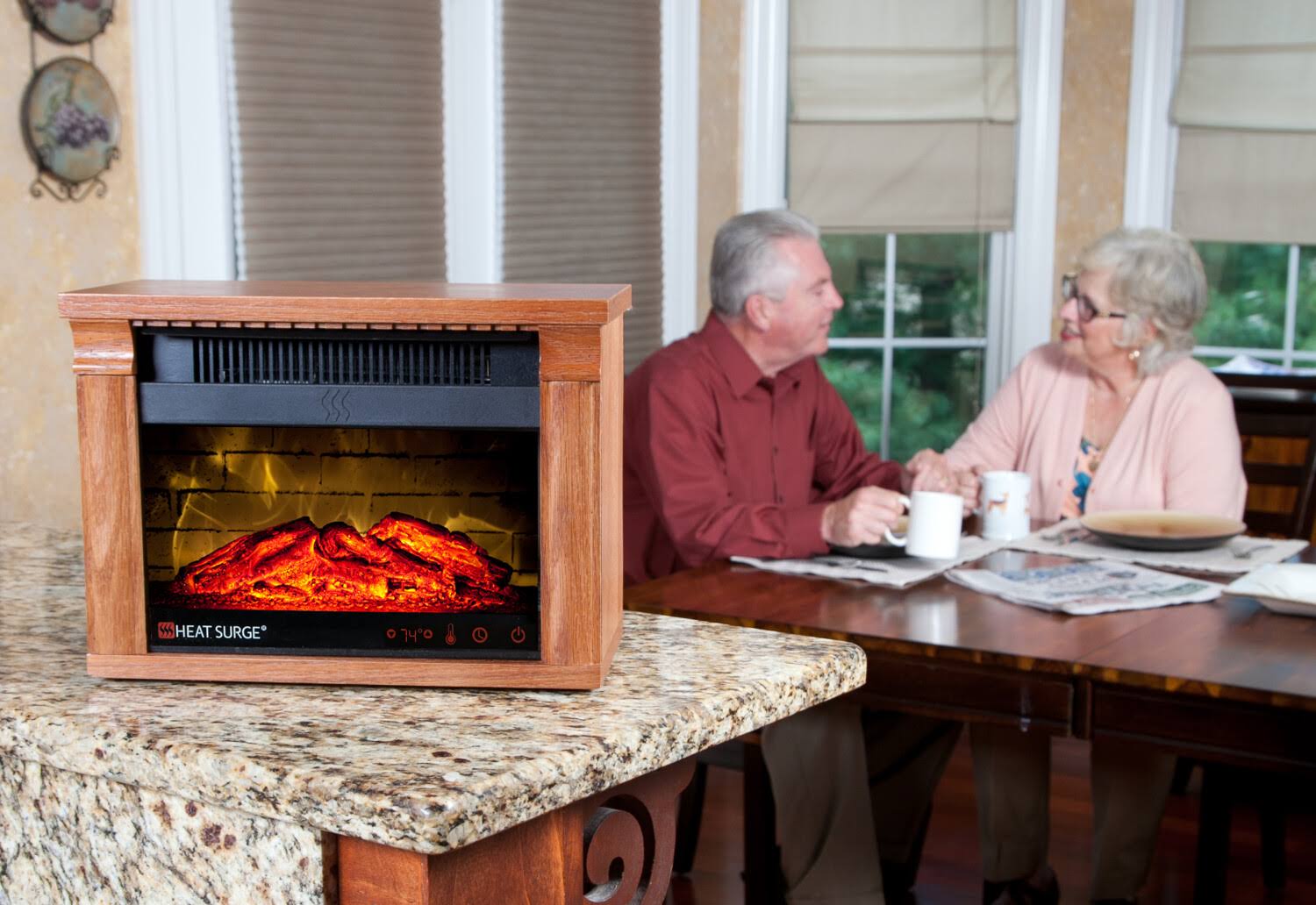 Portable Electric Fireplace Heater with Remote Control Z7462