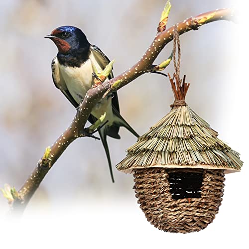 Hanging Straw Hand Woven Bird House J916