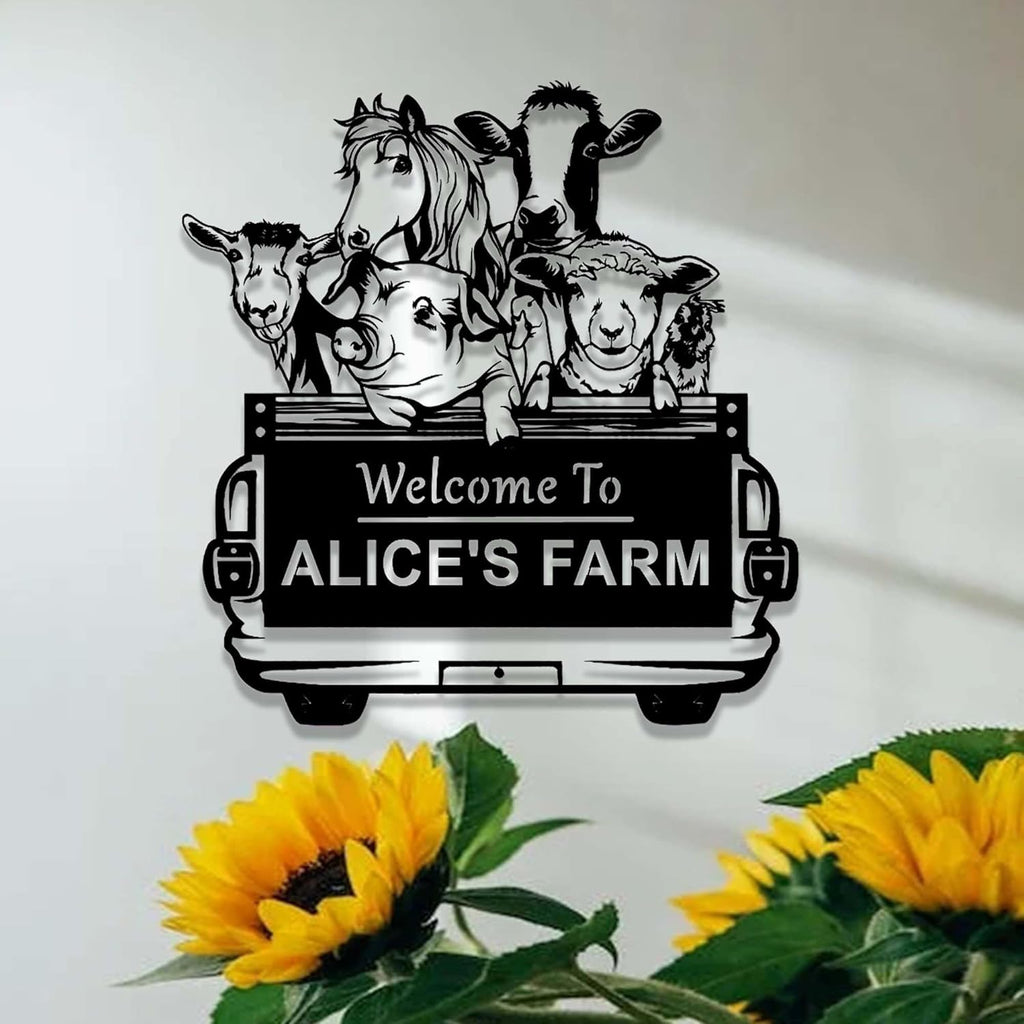 Farm Animals Metal Sign F2497