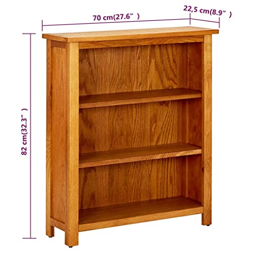 3-Tier Solid Oak Wood Bookcase X703