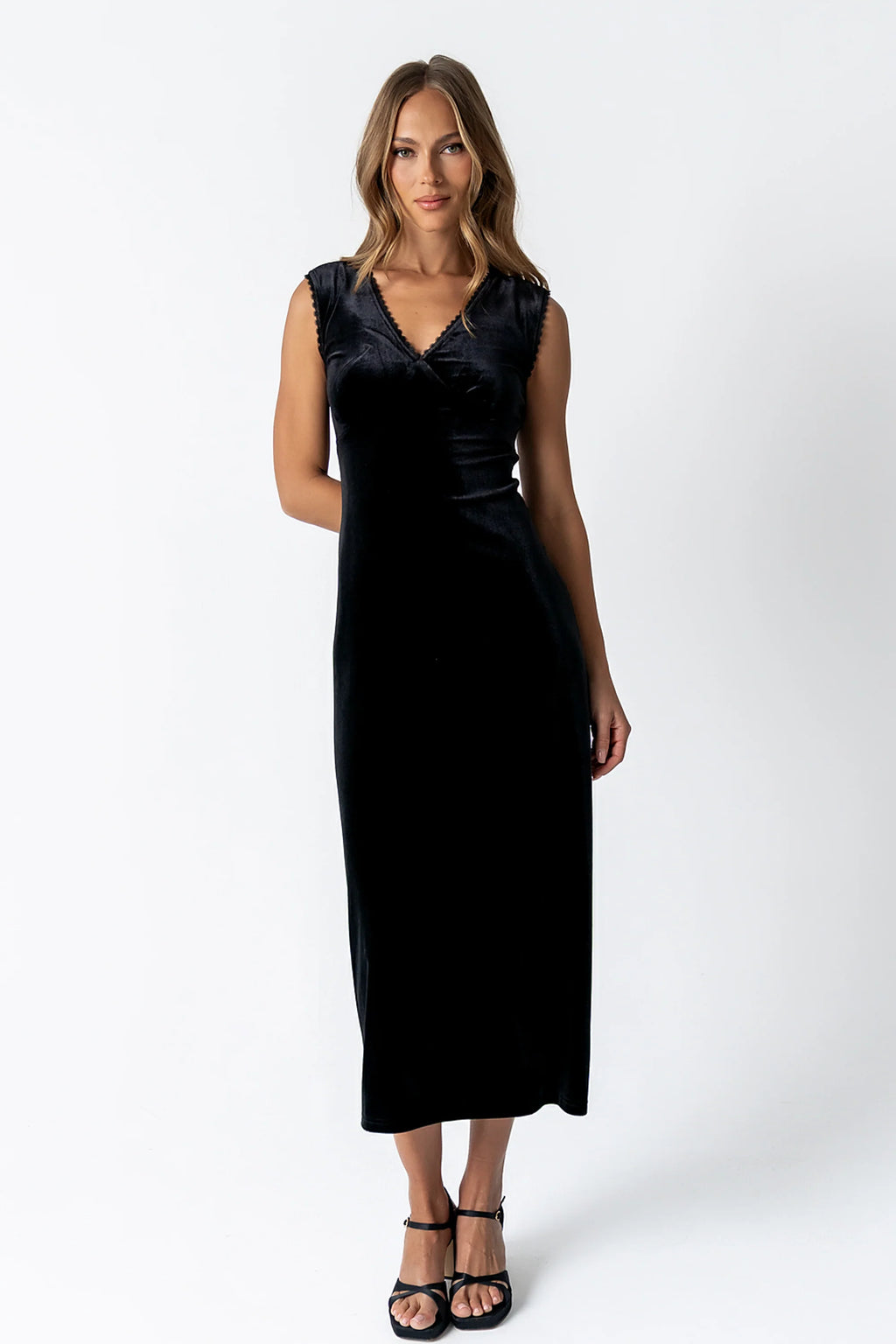 Black Velvet Maxi Dress O29734