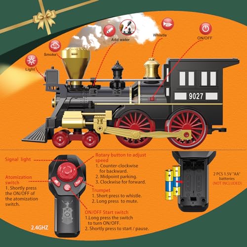 Red Metal Alloy Electric Train Set with Light & Sounds Z4759