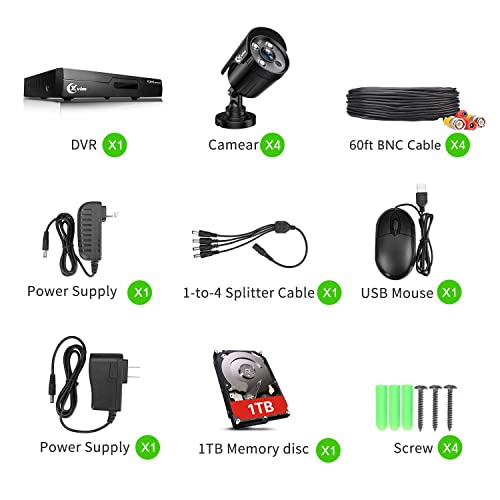 8CH 1080P Home Security Camera System with 1TB Hard Drive M83179