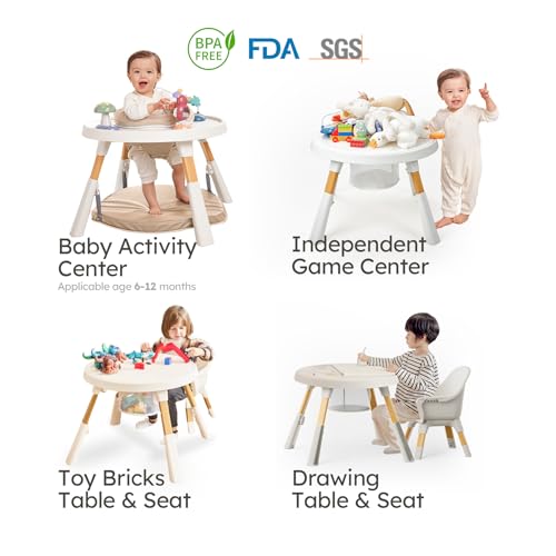 8 in 1 Convertible Highchair with Removable Tray, Khaki Z32626