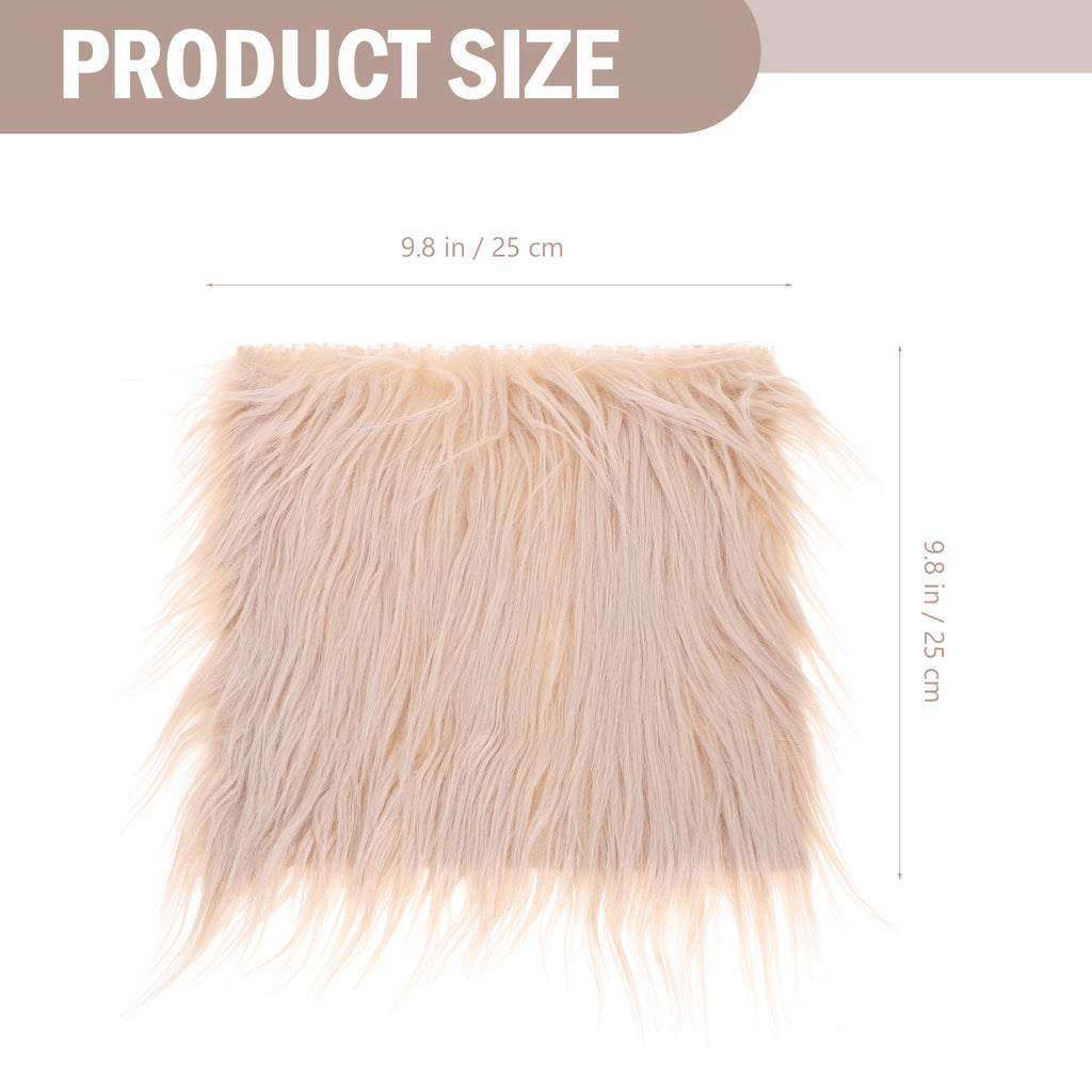 Square Faux Fur Fabric Wooden Balls Gnome Doll DIY Making Supplies D492221