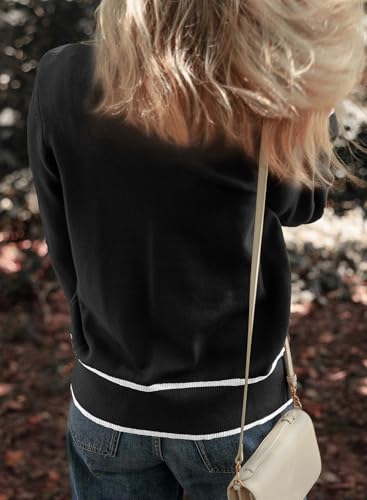 Short Cardigans Color Blocked Button Down Sweaters with Pockets Z914332