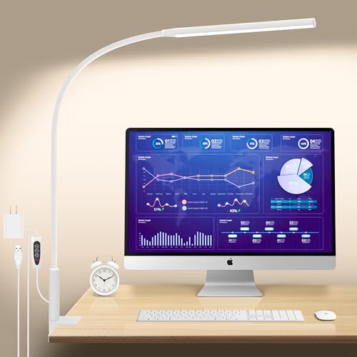 White Desk Lamp with Clamp N244018