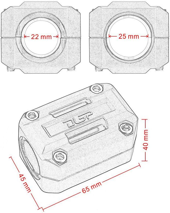 25MM Crash Bar Protection Engine Guard Protector Set Slider J88630