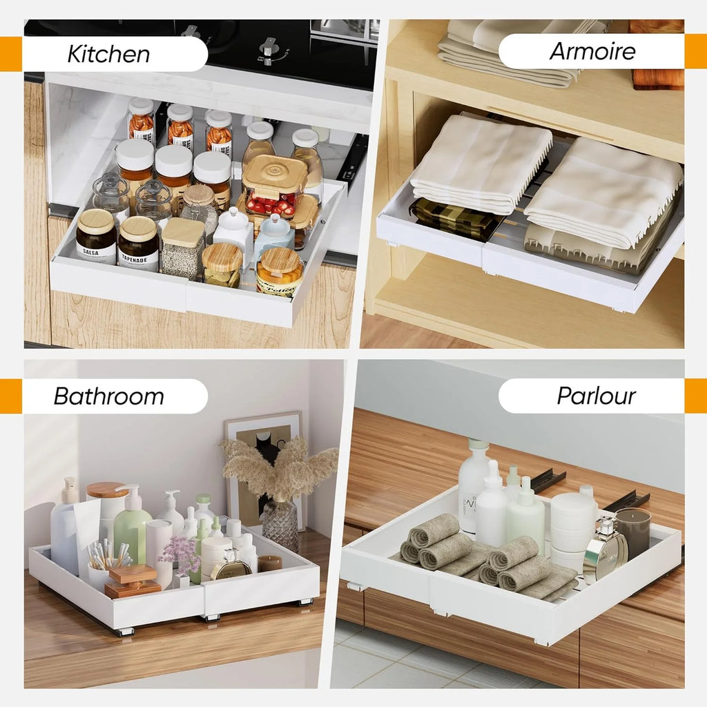 2 Pack Expandable Pull Out Cabinet Organizer Adhesive L159428