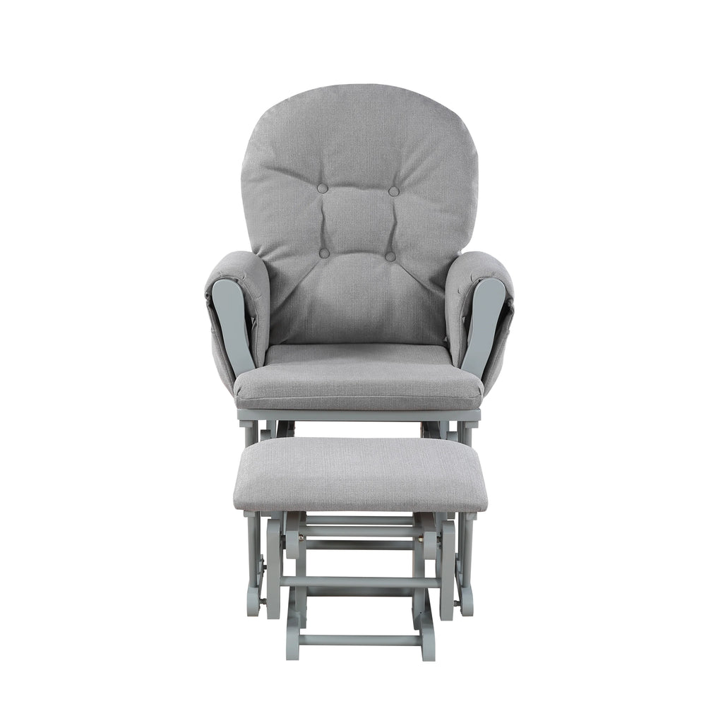Gray Wood Glider and Ottoman Z542772