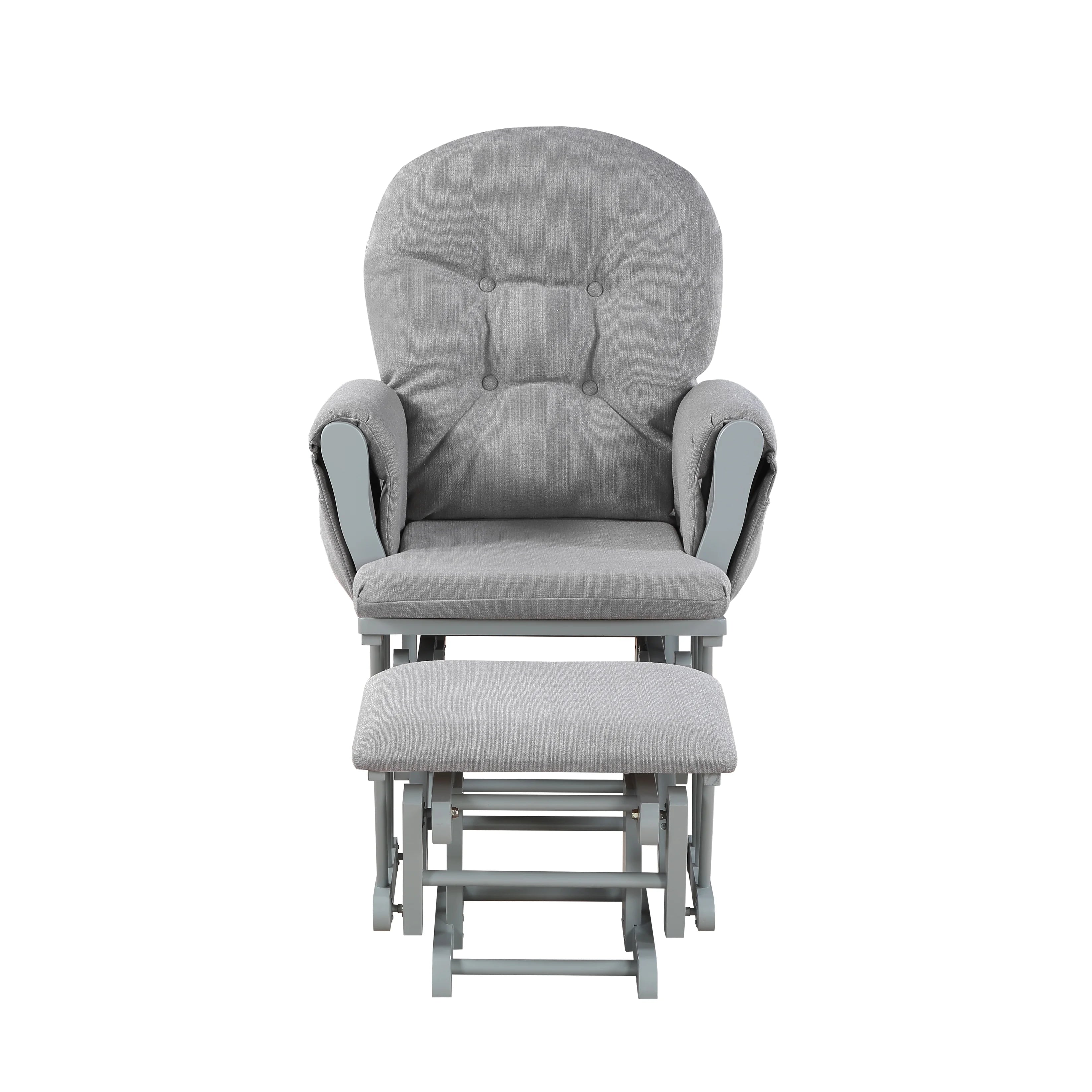 Gray Wood Glider and Ottoman Z542772