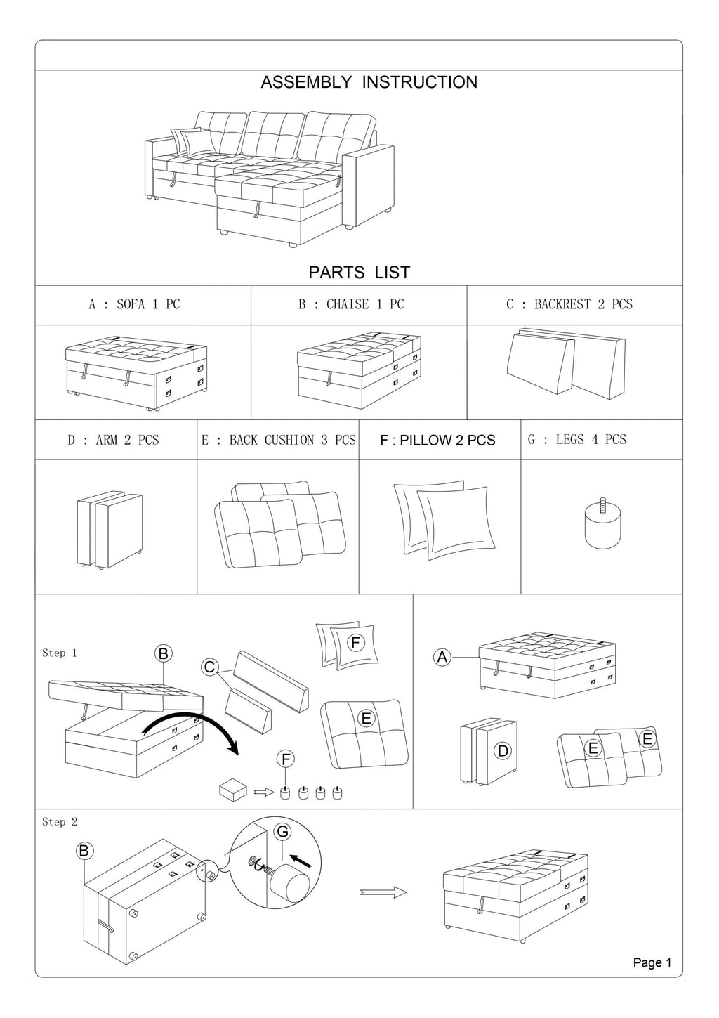 Espresso Convertible Sectional Sofa with Pull Out Bed H2110