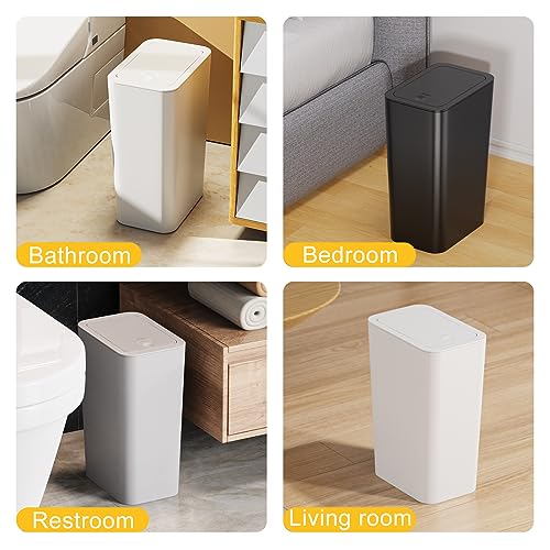 Grey 3 Pack Bathroom Trash Can with Lid Set J7862