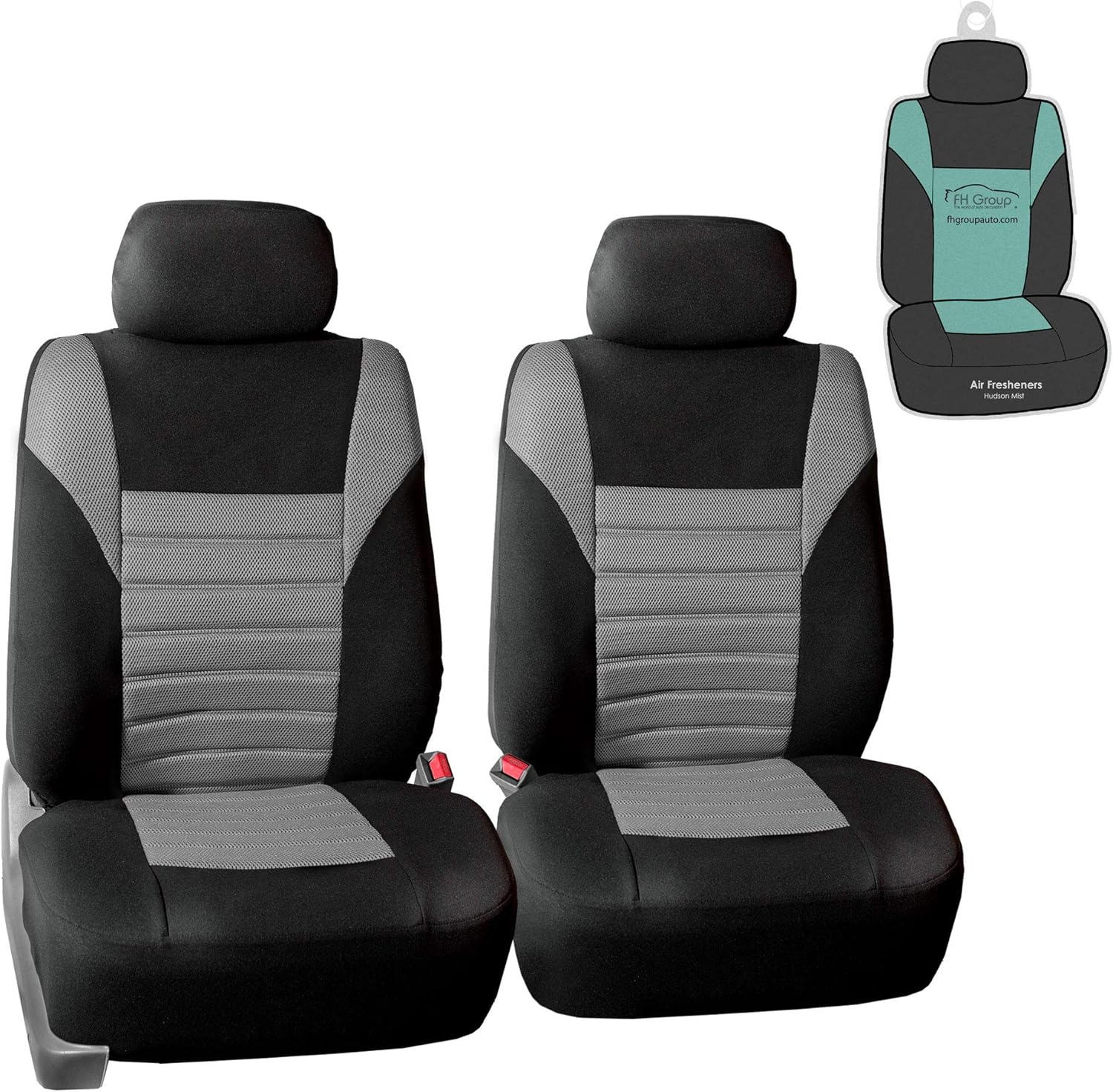 Gray/Black Car Seat Covers Pair Set D909