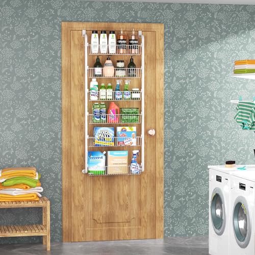 Black 6-Tier Metal Over The Door Pantry Organizer L14976