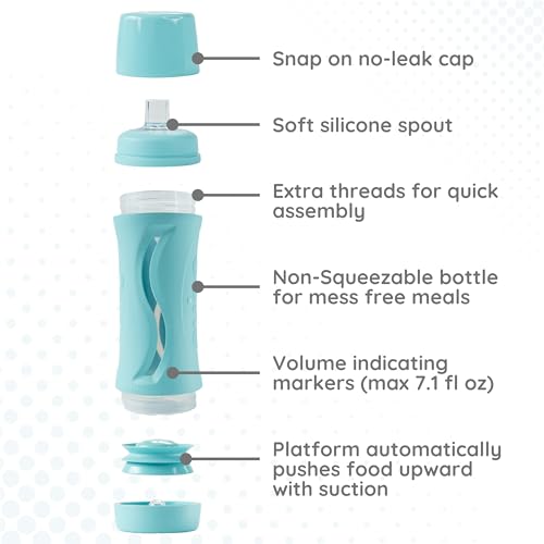 Baby Food Bottle Reusable Silicone Cup (Aqua) Y2566