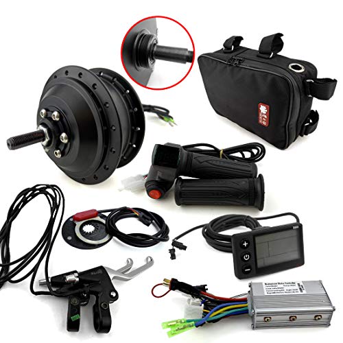 Black Brushless Hub Motor Bicycle Electrified Conversion Kit Y959074