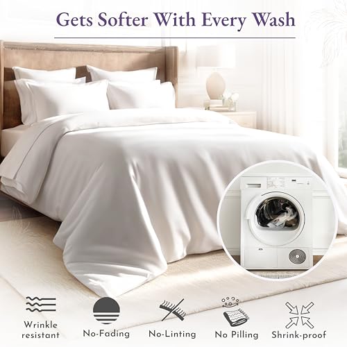 1000 Thread Count Queen Size 4 Pc 100% Cotton Sateen Bed Sheets (White) Y688749