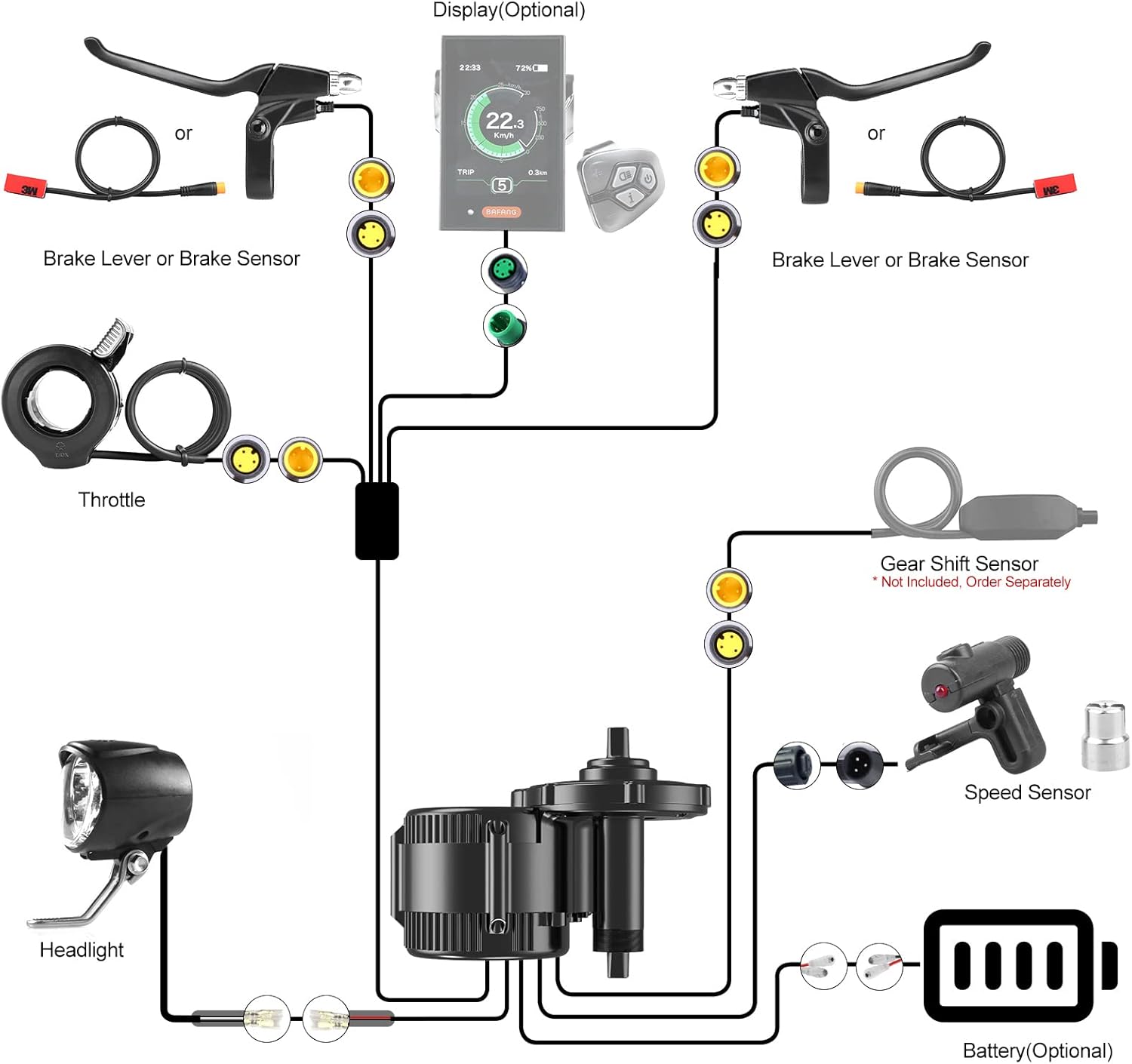 48V 500W Mid Drive Electric Bike Conversion Kit V772