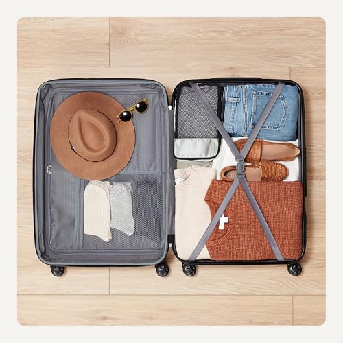 21" Hardside Carry-On Luggage, Hardshell Suitcase, Black N8902