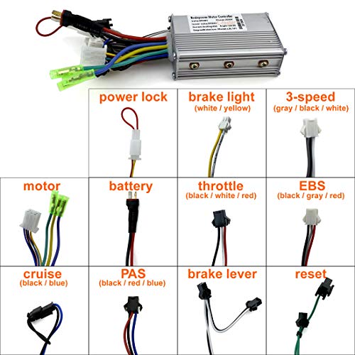 Black Brushless Hub Motor Bicycle Electrified Conversion Kit Y959074