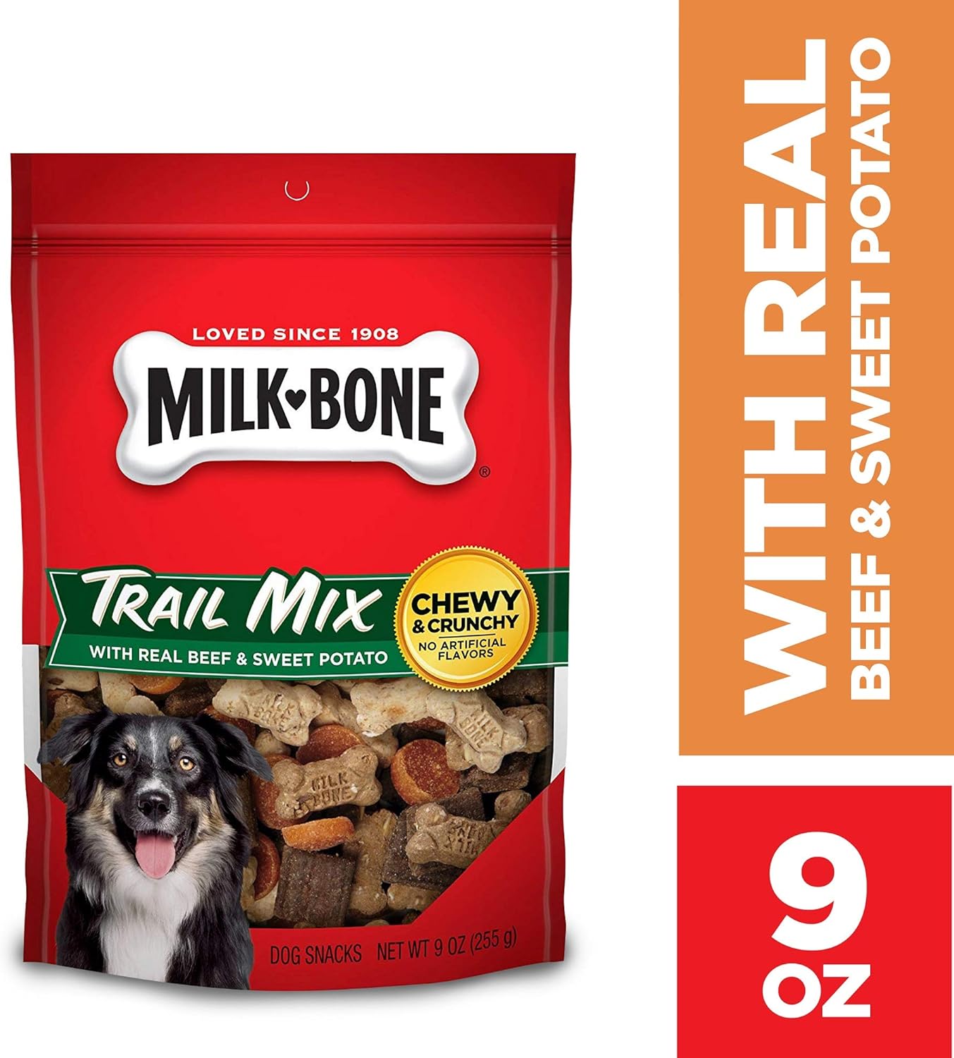 Real Beef & Sweet Potato Flavor Dog Treats, 9 Ounces X765