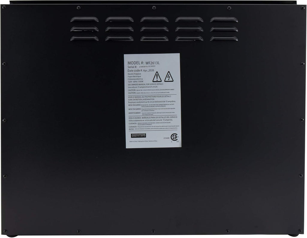 RV Fireplace 26 Cutout Size Electric Curved Glass Heater Remote Included B436818