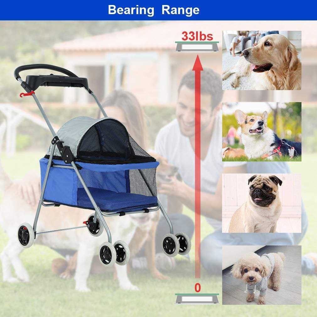 4 Wheels Folding Waterproof Portable Pet Stroller R751