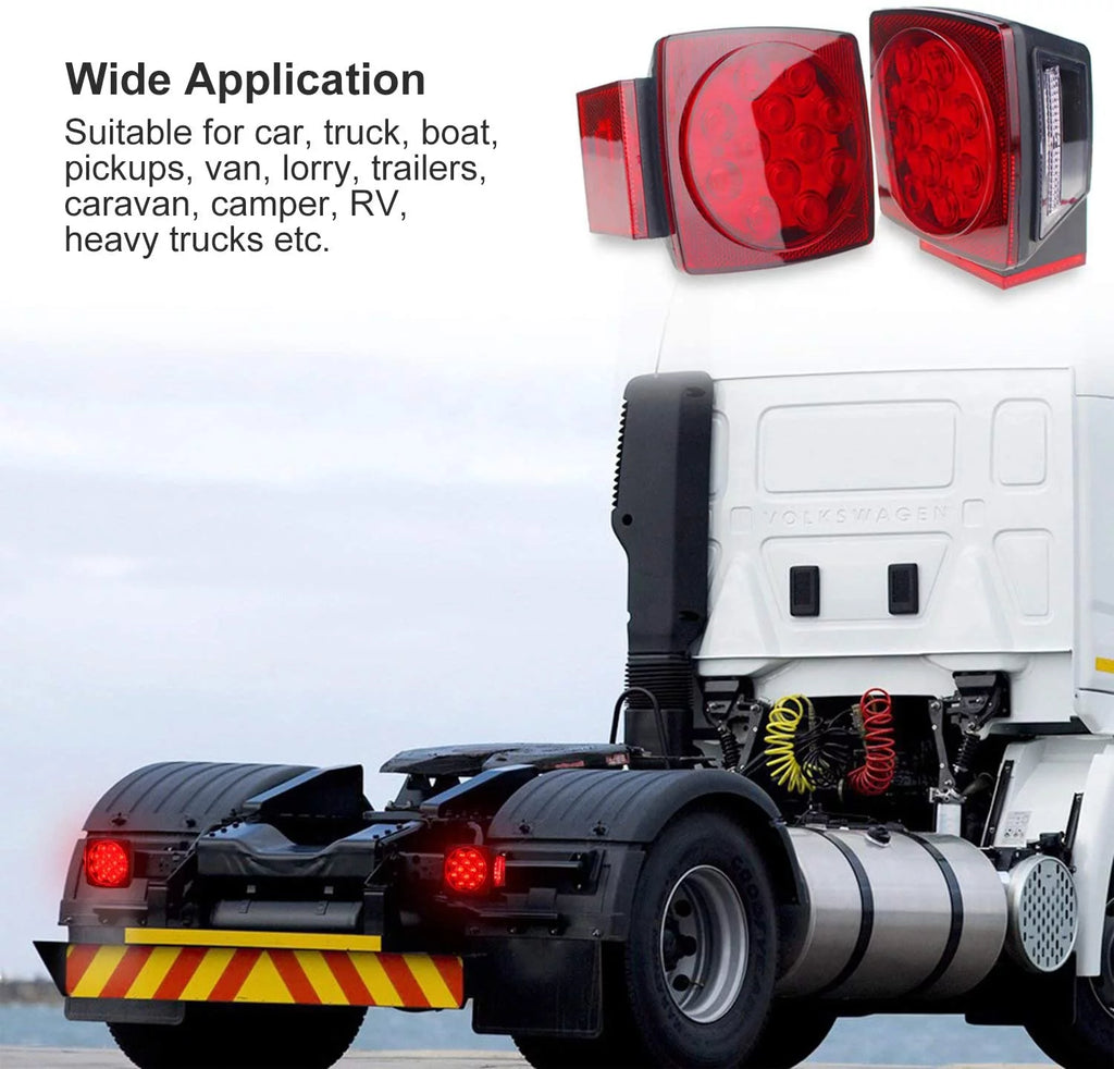 Trailer Lights Kit LED 12V Waterproof Tail Light Set Red K1998
