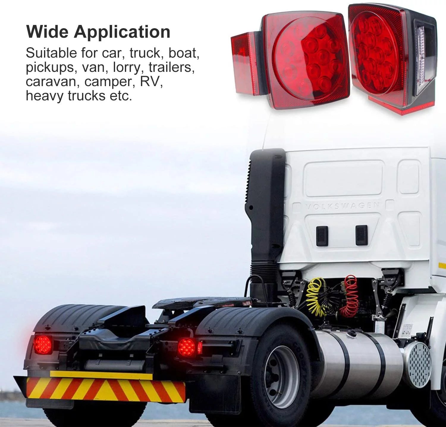 Trailer Lights Kit LED 12V Waterproof Tail Light Set Red K1998