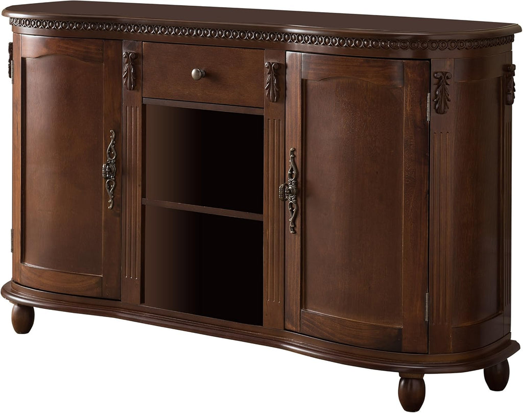 Walnut Wood Buffet Server Console Table Cabinet E830972