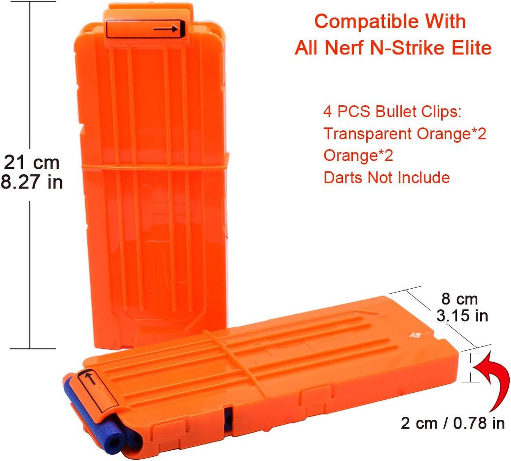 4 Pack 12 Darts Quick Reload Clips Magazine Clips D22928