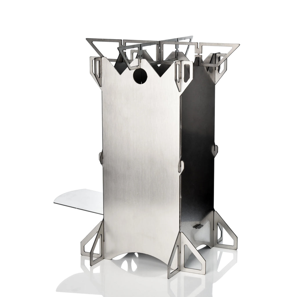 Folding Stainless Steel Wood Burning Camp Stove R721385