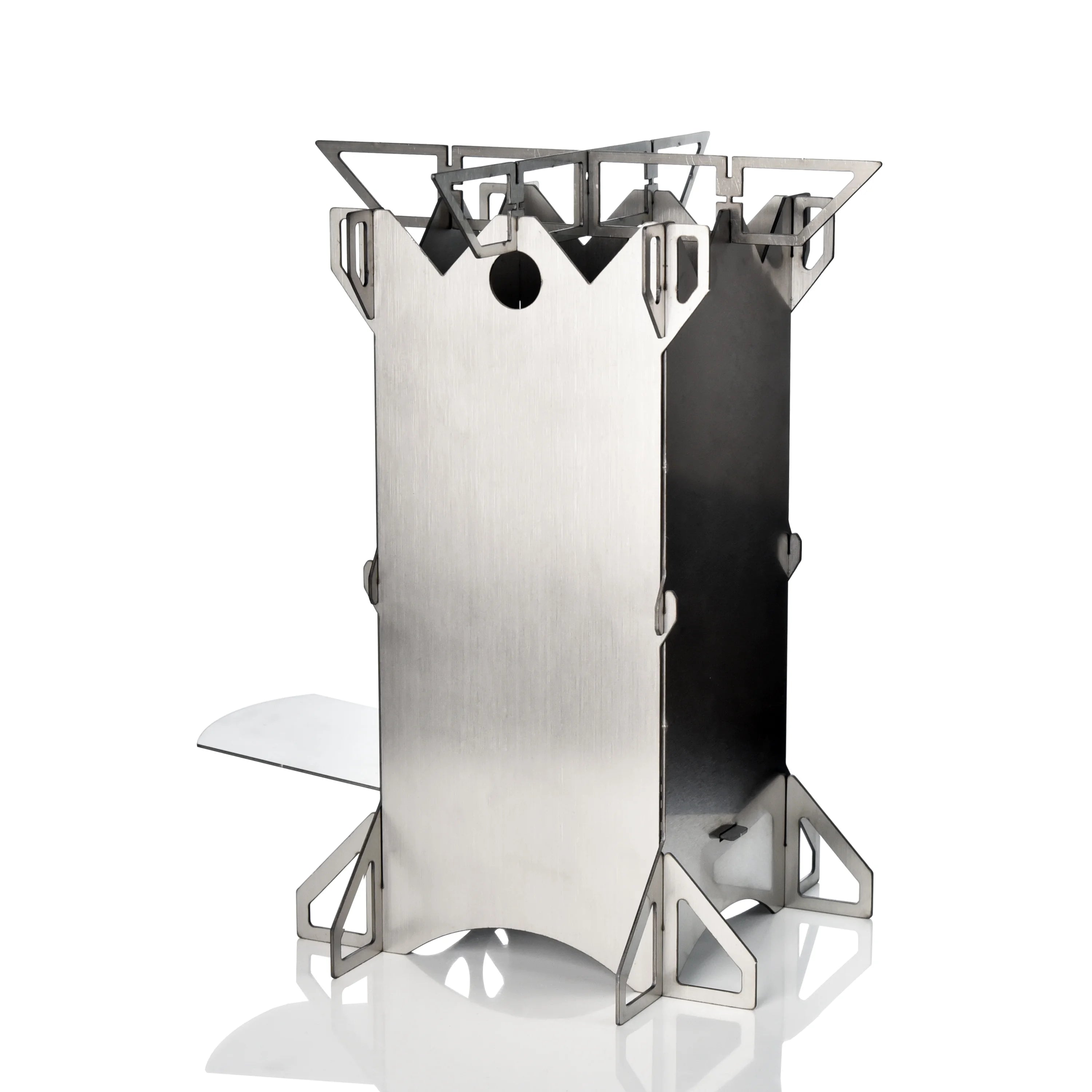 Folding Stainless Steel Wood Burning Camp Stove R721385