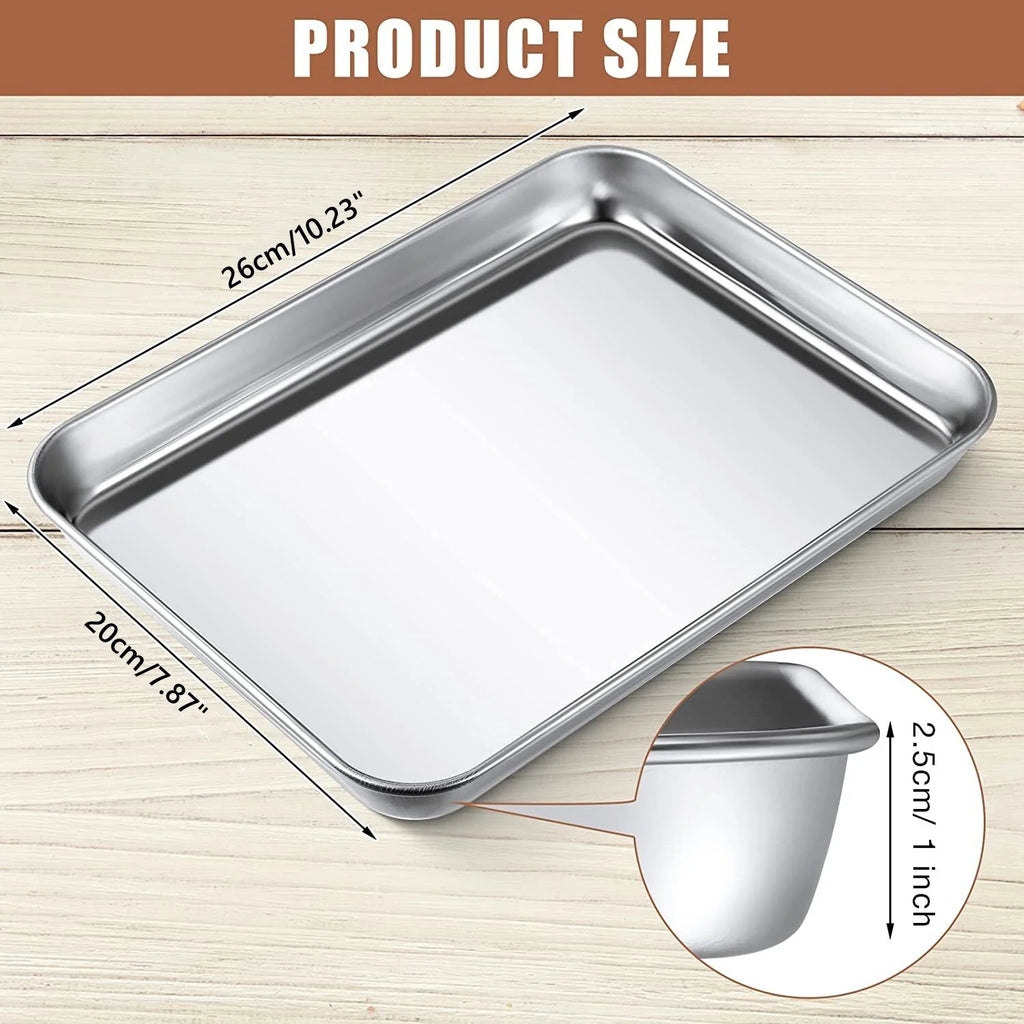 2 Piece Stainless Steel Baking Sheet, 10 x 8 x 1 inch N6570