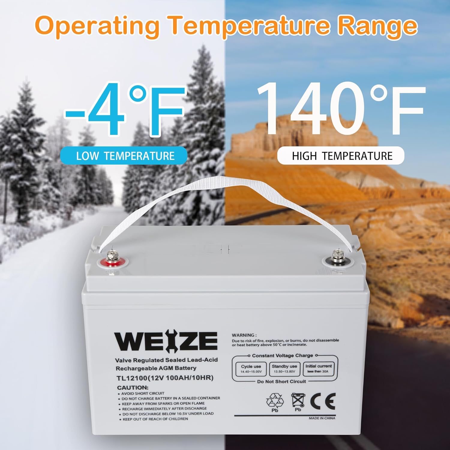 12 Volt 100Ah AGM Deep Cycle Battery D258