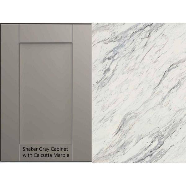 8 ft White Laminate Countertop Kit with Left Miter and Full Wrap Ogee Edge Z959