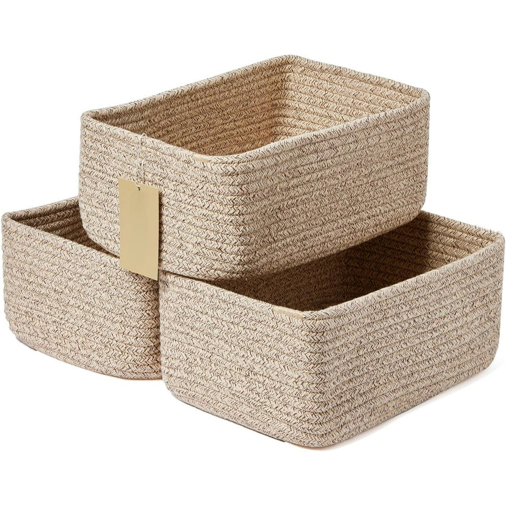 3 Packs Oxide Red Woven Rope Storage Baskets H412426