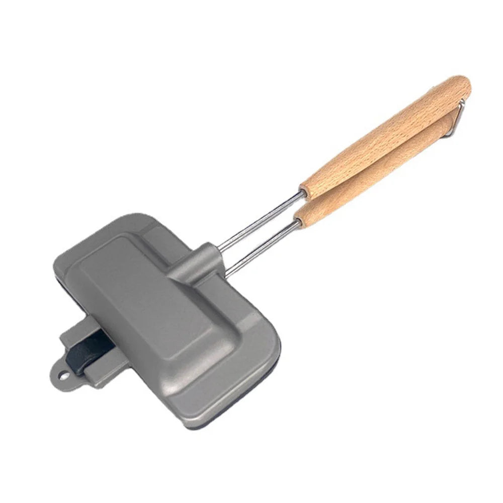 Double-Sided Non-Stick Aluminum Sandwich Maker with Removable Handle N27191