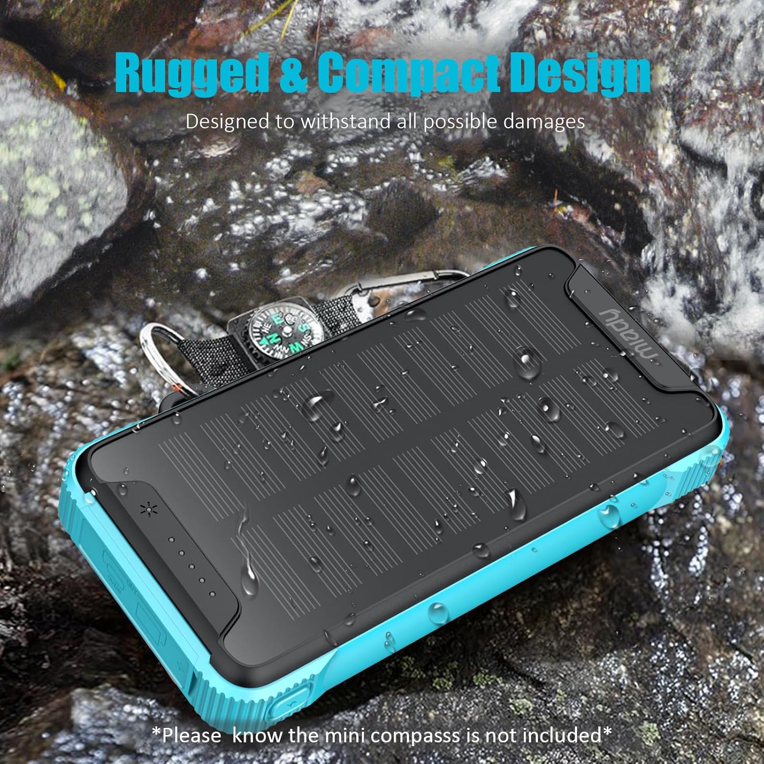 20000mAh Wireless Solar Power Bank USB-C 20W Fast Charging Waterproof Compact Portable Charger H866