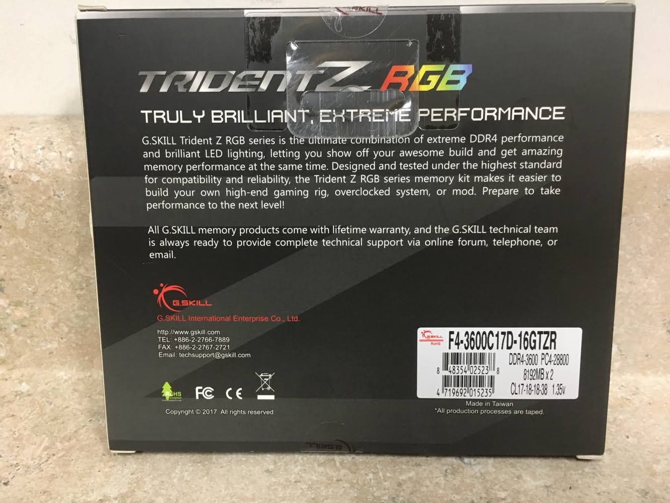 16GB (2 x 8GB) 3600MHz Desktop Memory K9450
