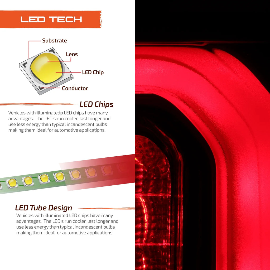 Full LED Chrome Tail Light Pair W317