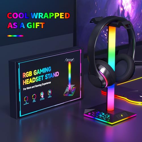 RGB Headset Stand with 2 USB Charger Y731