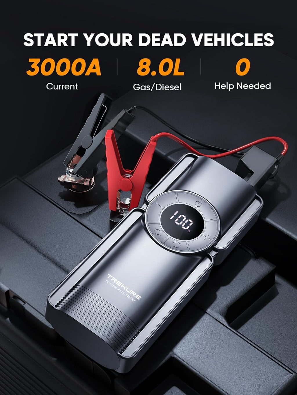 3000A 150PSI Car Battery Jump Starter with Air Compressor Z567