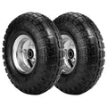 (2 Pack) 4.10/3.50-4 Tire and Wheel - 10 Inch Heavy Duty Pneumatic Tire with 5/8" Bearings and 2.2" Offset Hub H526068