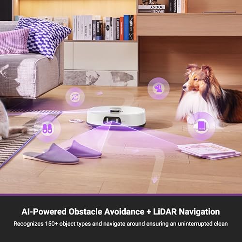 Black Robot Vacuum and Mop with Self Emptying Base G50241