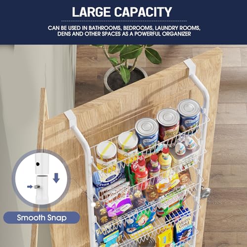 Black 6-Tier Metal Over The Door Pantry Organizer L14976