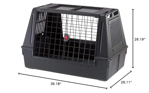 Black Assembled Car Dog Crate 39L x 23W x 26H I196