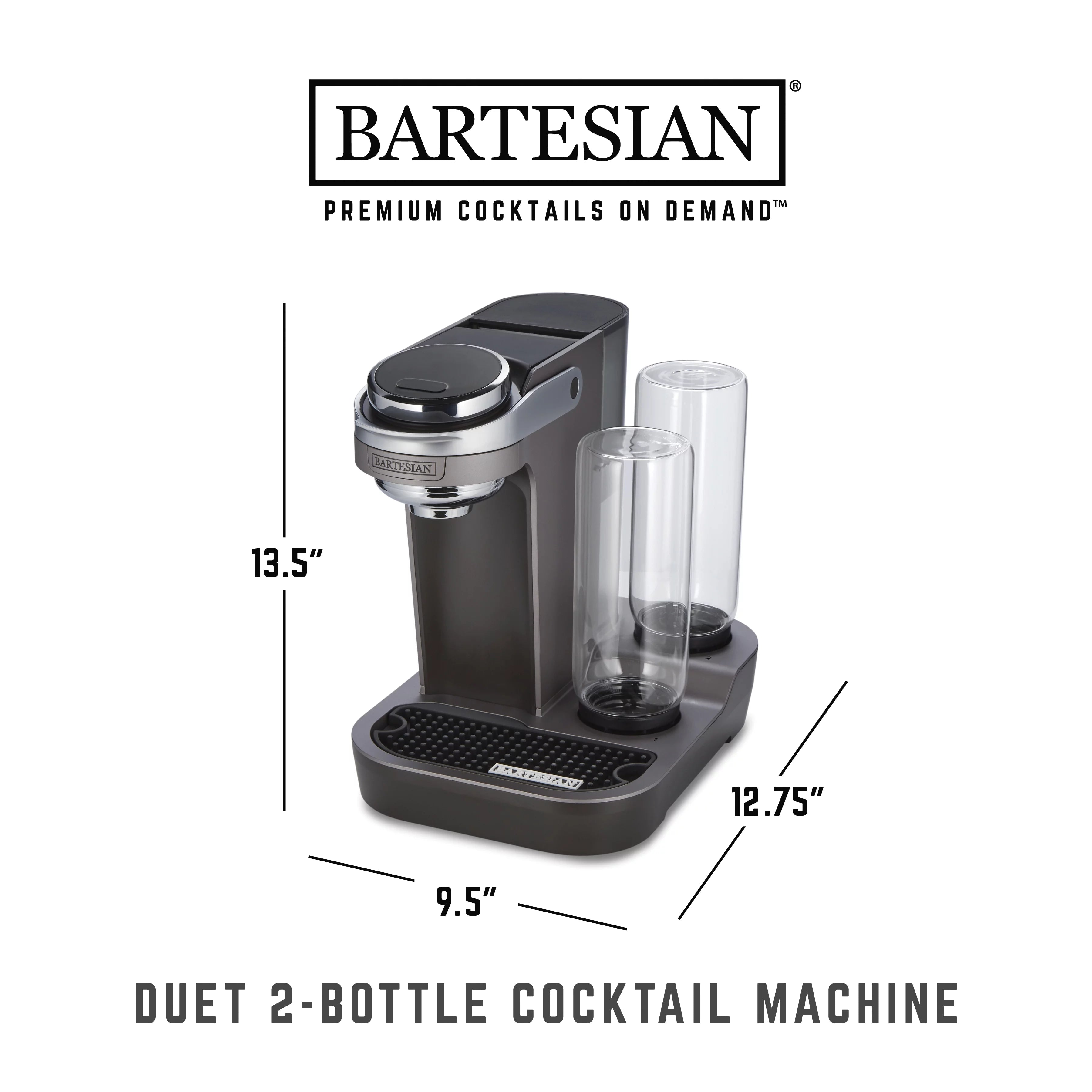 2 Glass Spirit Bottles Cocktail Machine X472
