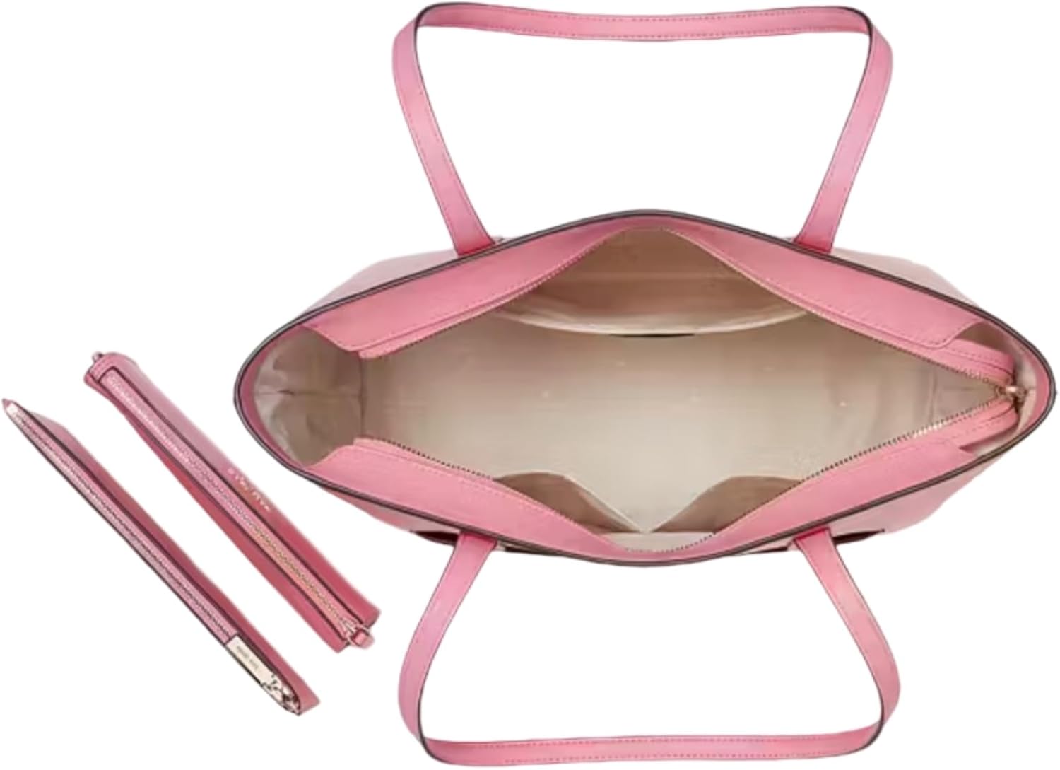 Blossom Pink Leather 3 Piece Tote and Wristlet Set Q1470
